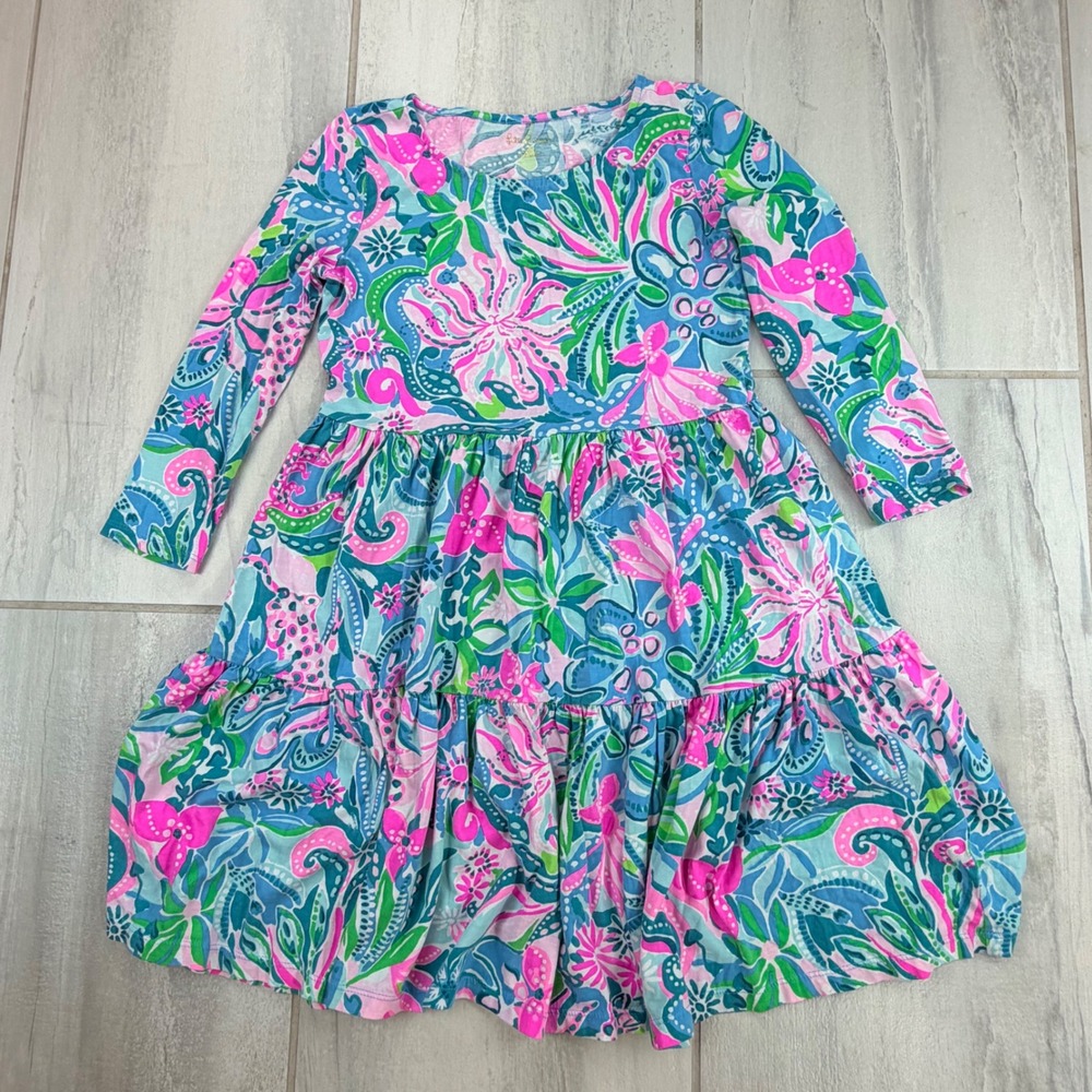 Lilly Pulitzer Geanna Swing Dress Turquoise Oasis Golden Hour XXS